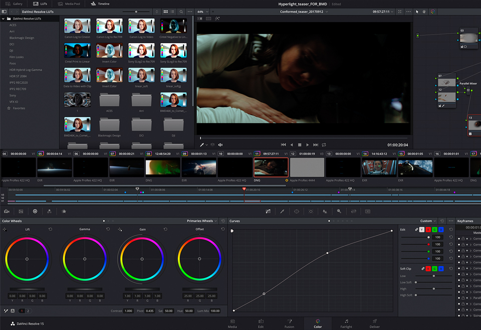 davinci resolve cinematic color grading